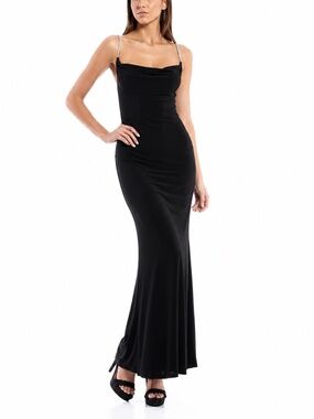 NWT INC Jeannie Mai X INC Satin Maxi Dress w/ Rhinestone Straps Plus Size 16